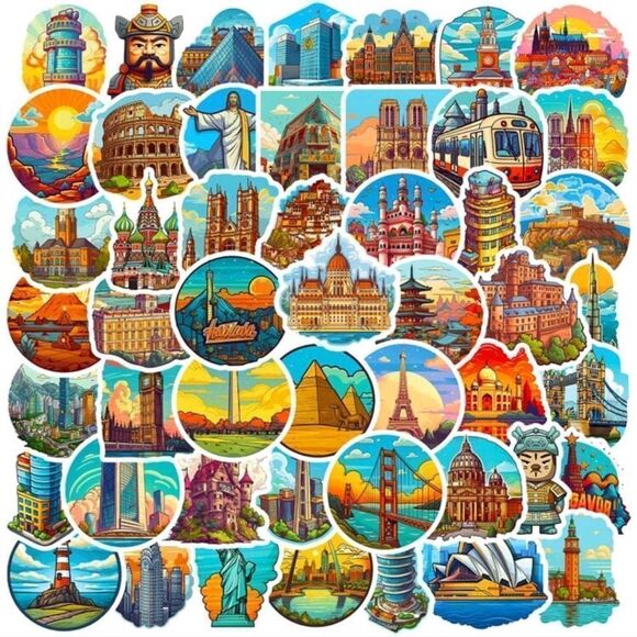 World Famous Landmarks Sticker Bundle - Picture 10 of 15